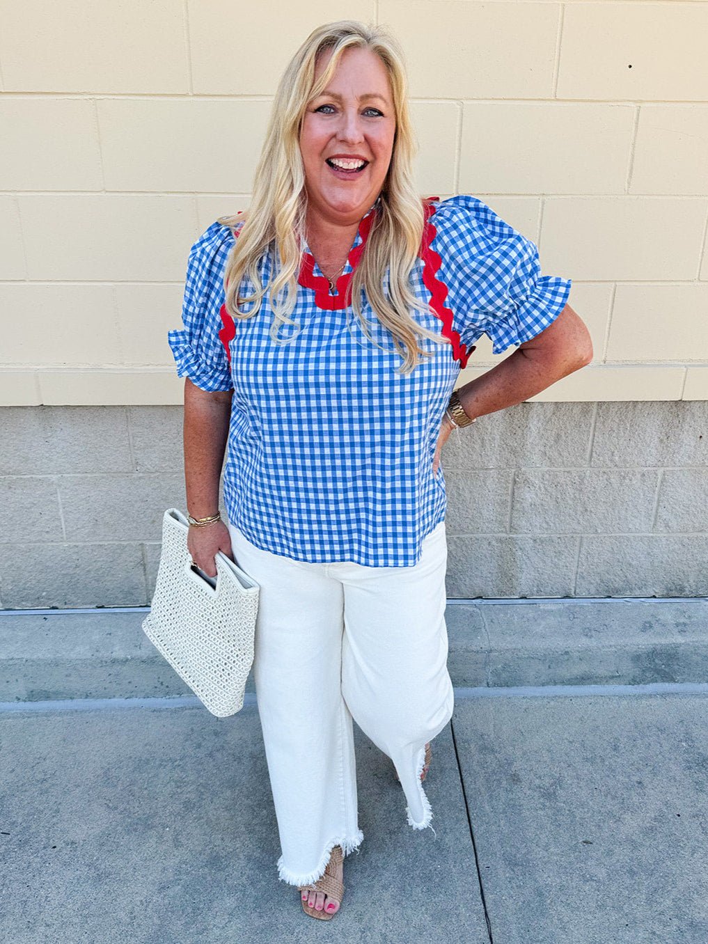Picnic Parade Puff Sleeve Top - The Pink Pineapple 850