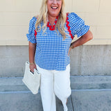 Picnic Parade Puff Sleeve Top - The Pink Pineapple 850