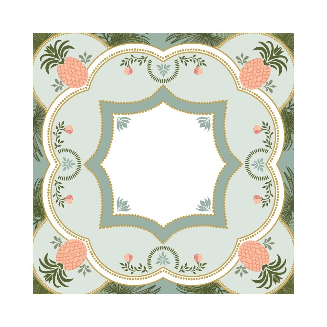 Pineapple Palm Mahjong Mat - The Pink Pineapple 850