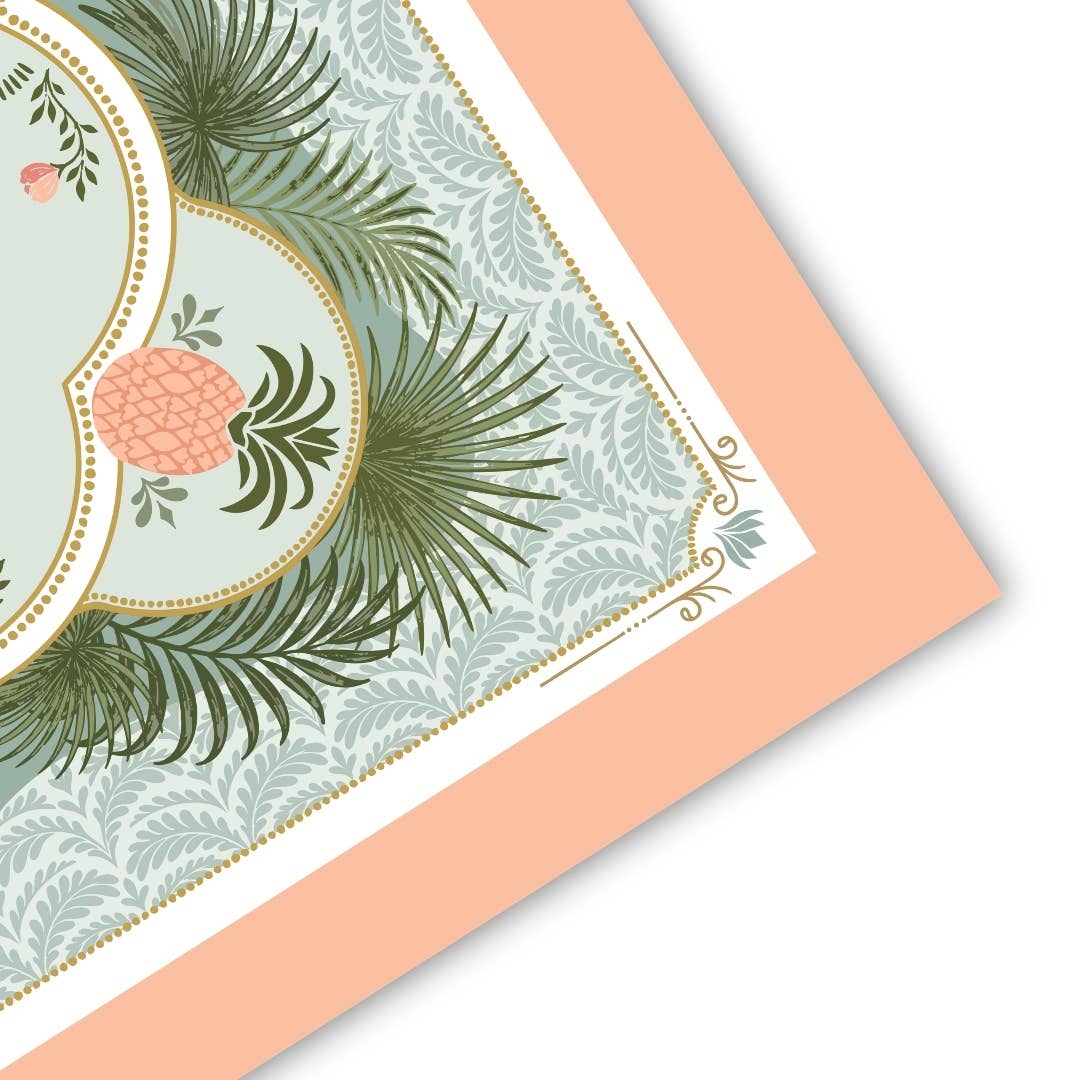Pineapple Palm Mahjong Mat - The Pink Pineapple 850
