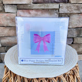 Pink & Blue Bow Needlepoint Kit - The Pink Pineapple 850