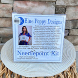 Pink & Blue Bow Needlepoint Kit - The Pink Pineapple 850