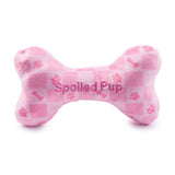 Pink Checker Chewy Vuiton Bone Dog Toy - The Pink Pineapple 850