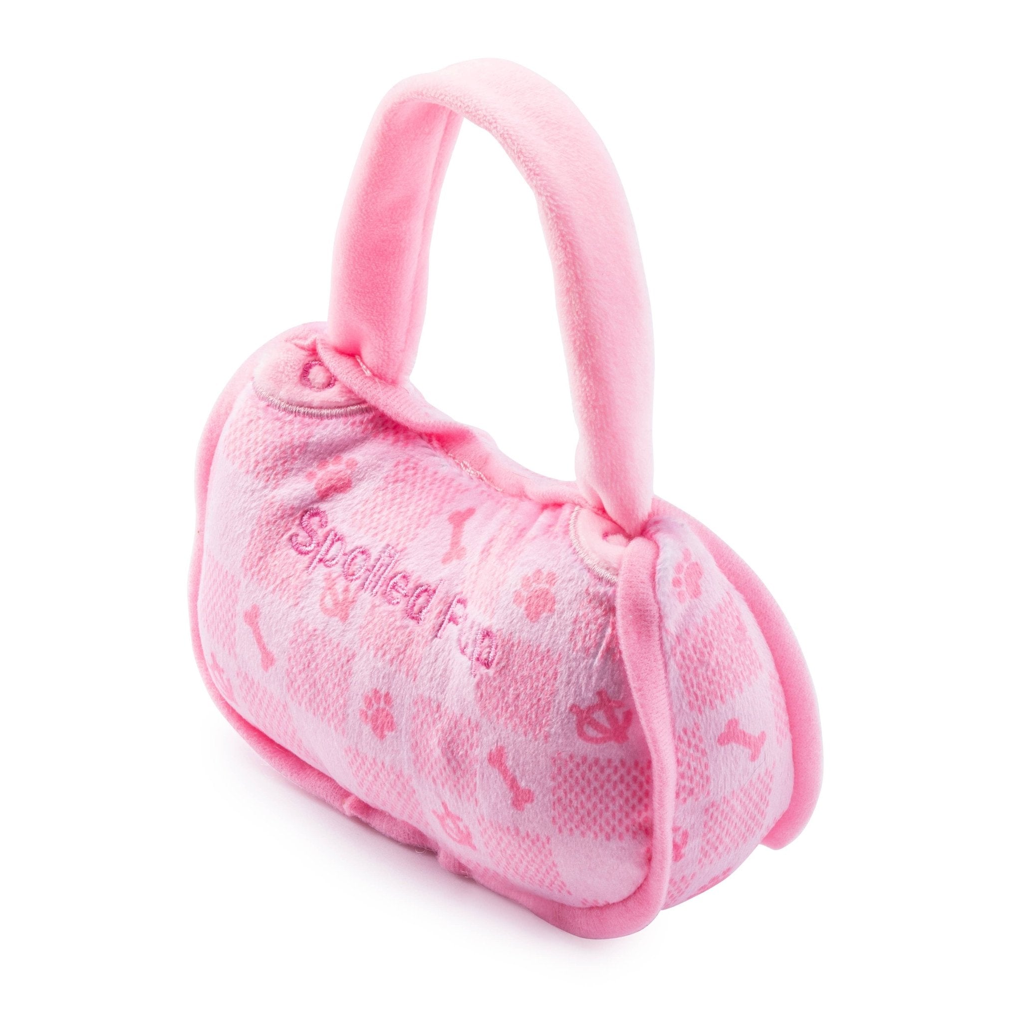 Pink Checker Chewy Vuiton Small Handbag Toy - The Pink Pineapple 850