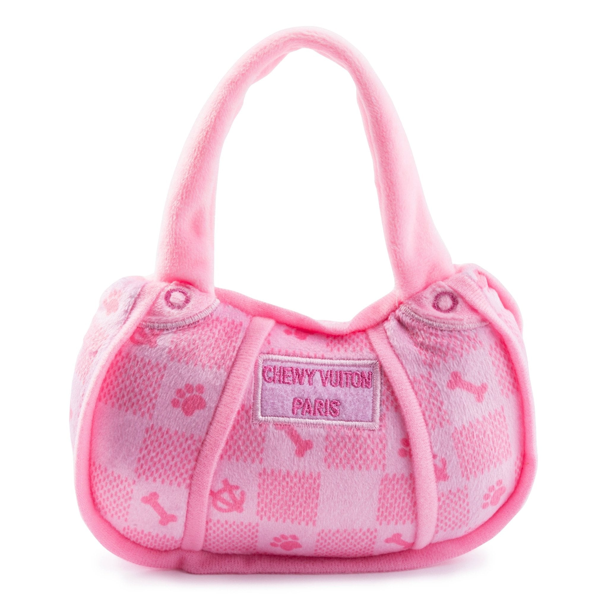 Pink Checker Chewy Vuiton Small Handbag Toy - The Pink Pineapple 850
