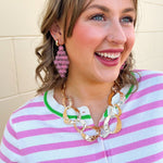 Pink Flower Filigree Earrings - The Pink Pineapple 850