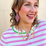 Pink Flower Filigree Earrings - The Pink Pineapple 850