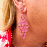 Pink Flower Filigree Earrings - The Pink Pineapple 850