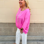 Pink Lemonade Dolman Sleeve Top - The Pink Pineapple 850