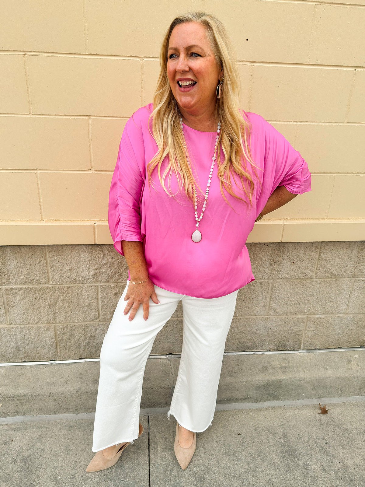 Pink Lemonade Dolman Sleeve Top - The Pink Pineapple 850