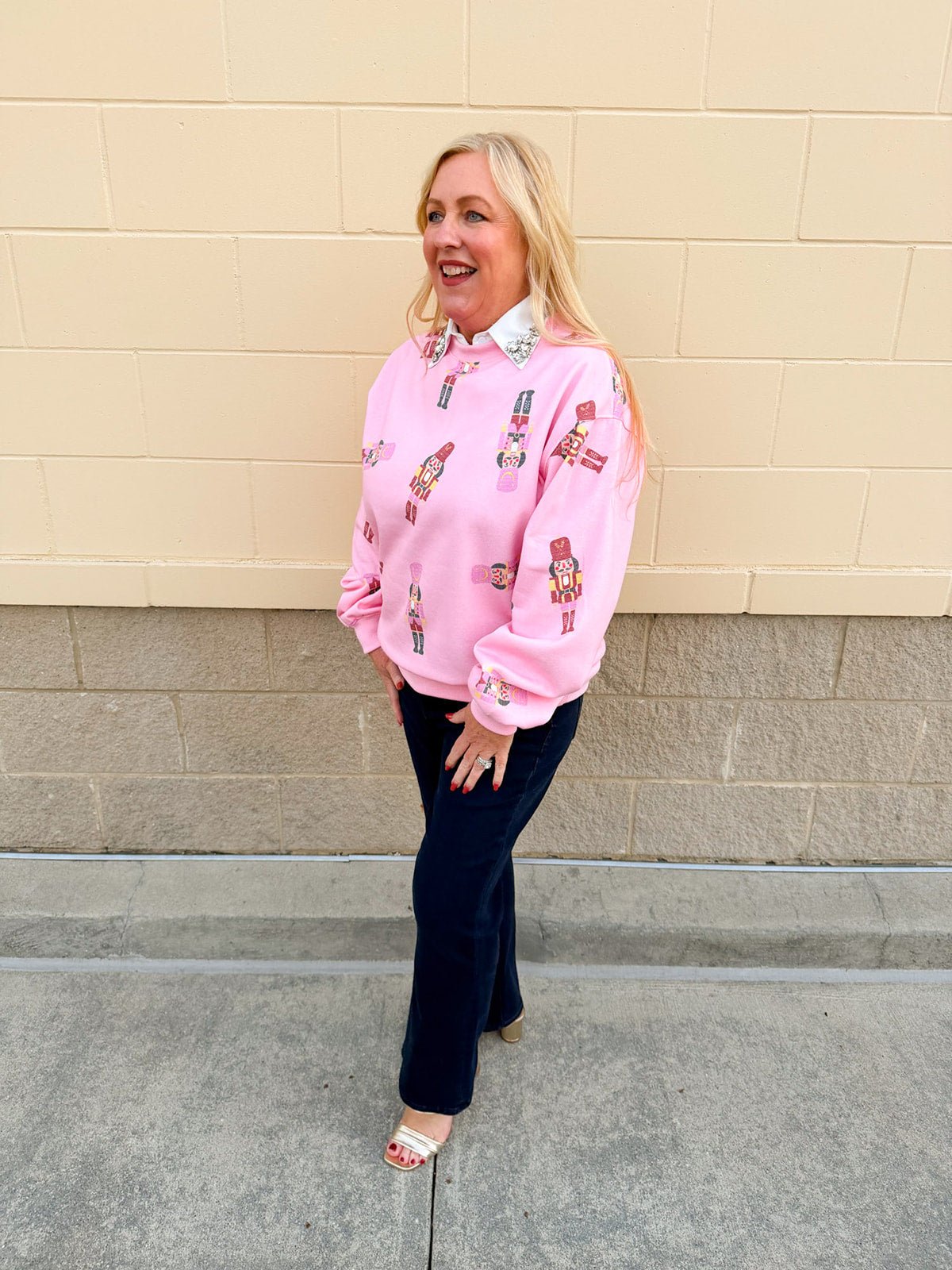 Pink Nutcracker Cheer Crew Sweatshirt - The Pink Pineapple 850