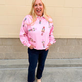 Pink Nutcracker Cheer Crew Sweatshirt - The Pink Pineapple 850