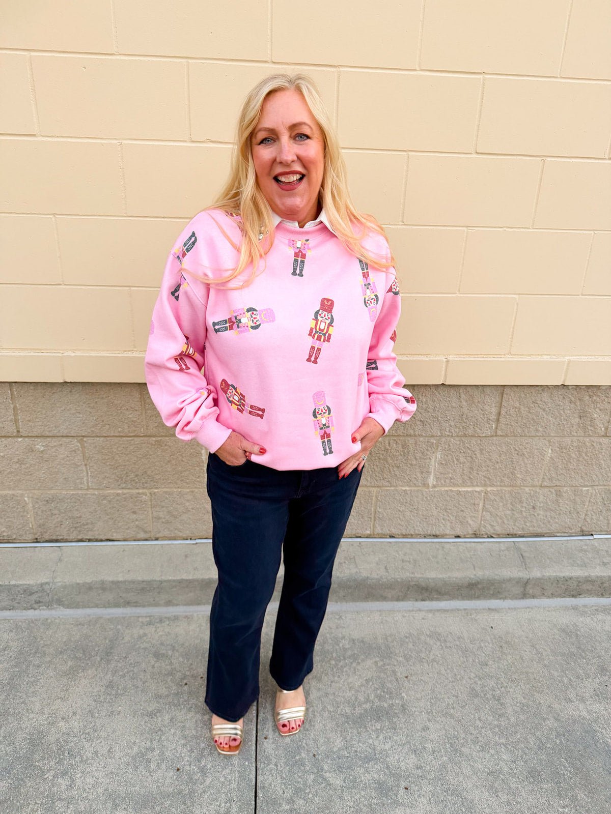 Pink Nutcracker Cheer Crew Sweatshirt - The Pink Pineapple 850