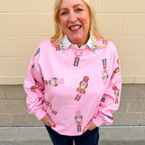 Pink Nutcracker Cheer Crew Sweatshirt - The Pink Pineapple 850