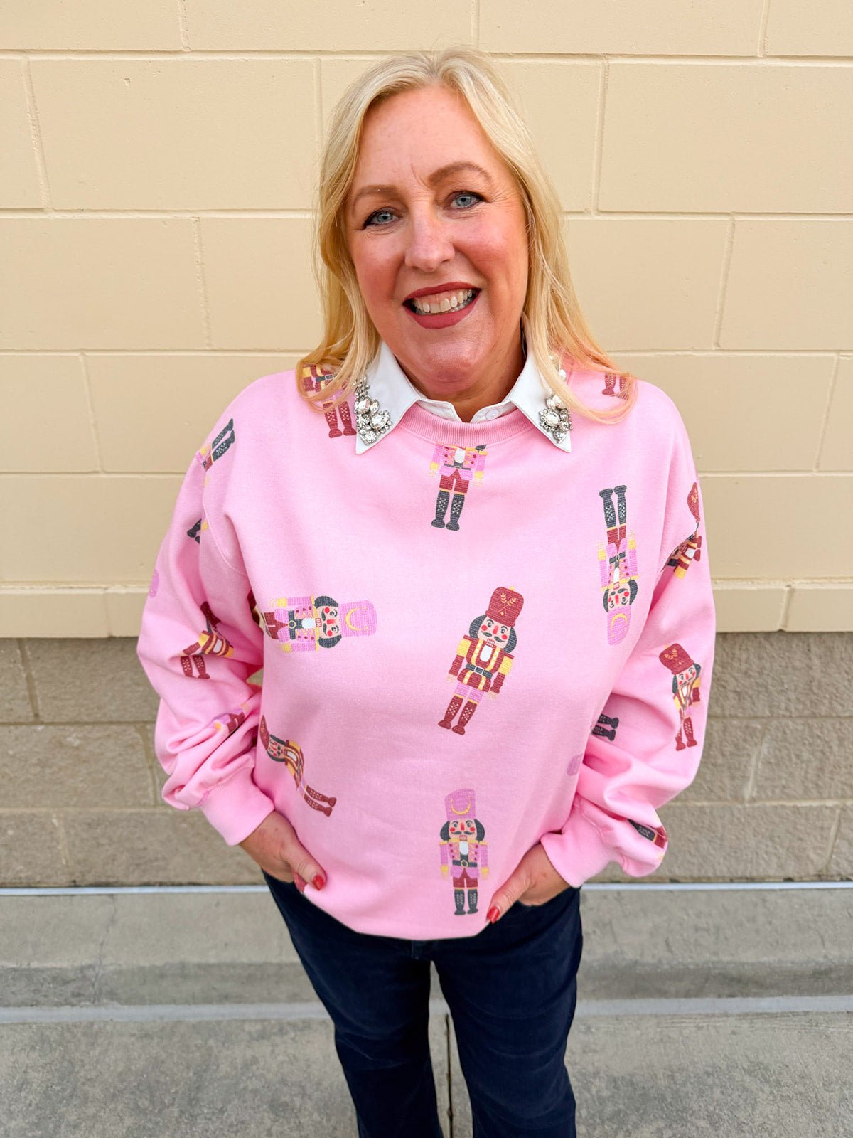 Pink Nutcracker Cheer Crew Sweatshirt - The Pink Pineapple 850