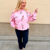 Pink Nutcracker Cheer Crew Sweatshirt - The Pink Pineapple 850
