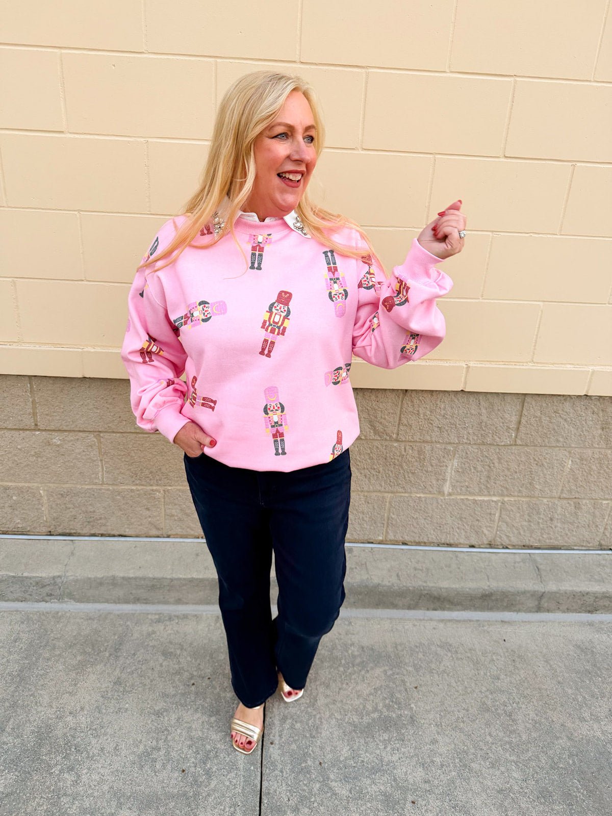 Pink Nutcracker Cheer Crew Sweatshirt - The Pink Pineapple 850