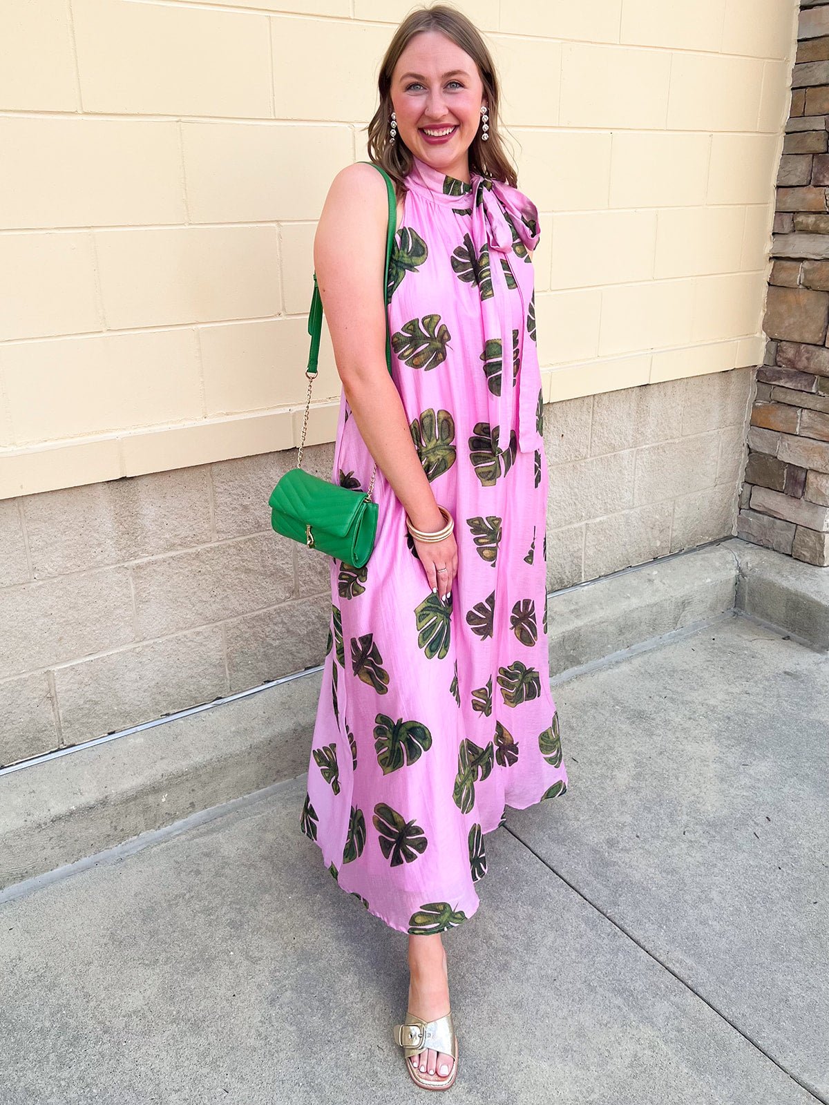Pink Palms Escape Maxi Dress - The Pink Pineapple 850