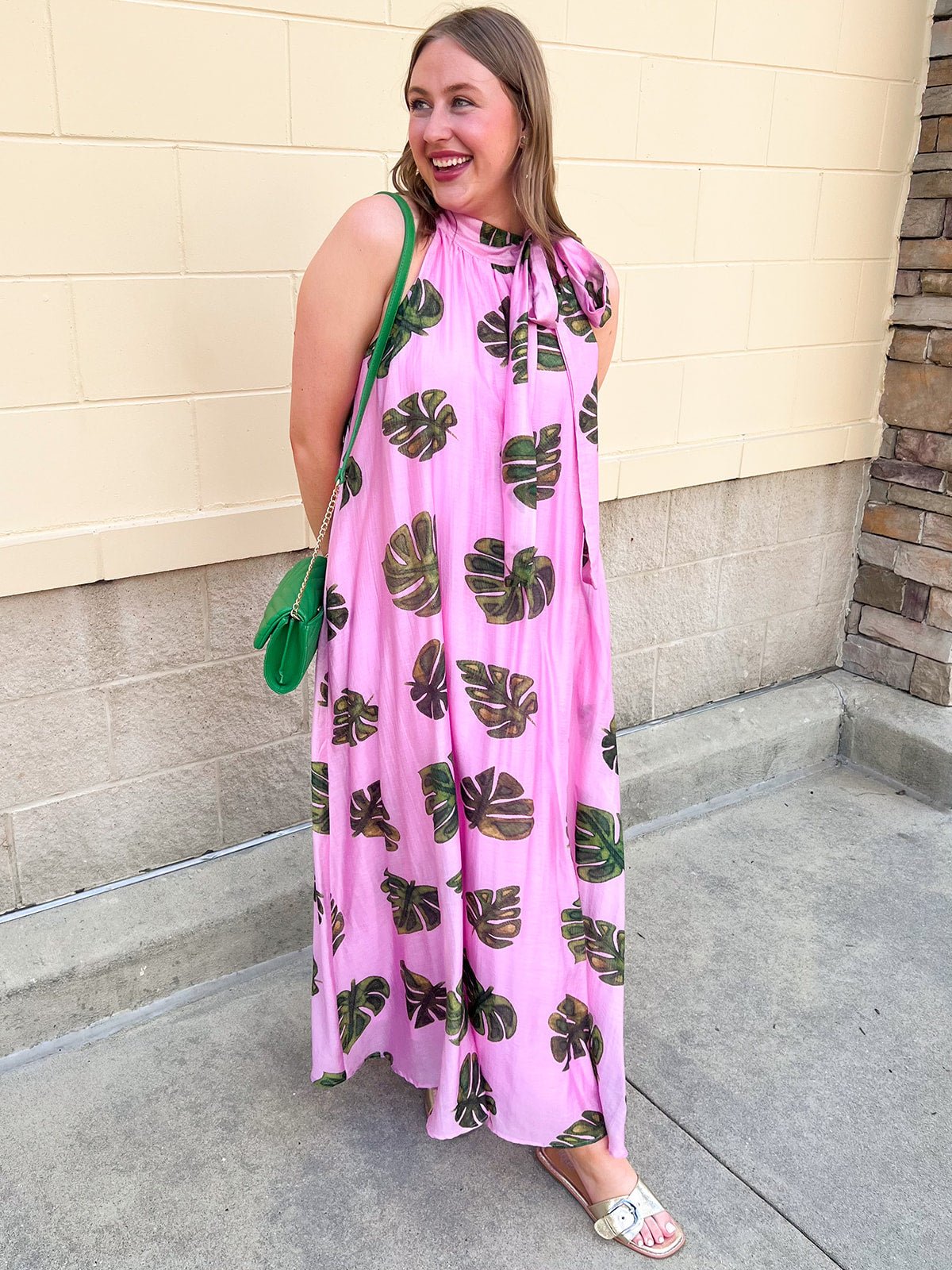 Pink Palms Escape Maxi Dress - The Pink Pineapple 850
