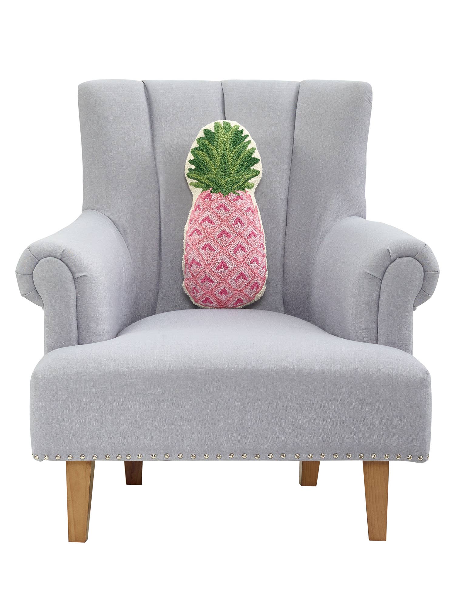 Pink Pineapple Hooked Wool Accent Pillow - The Pink Pineapple 850