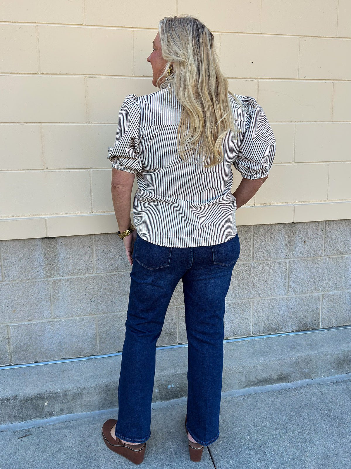 Pinstripe Charm Blouse - The Pink Pineapple 850