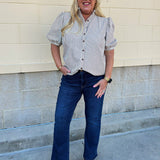Pinstripe Charm Blouse - The Pink Pineapple 850