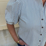 Pinstripe Charm Blouse - The Pink Pineapple 850