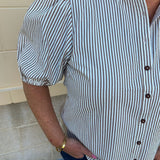 Pinstripe Charm Blouse - The Pink Pineapple 850
