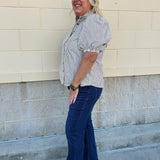 Pinstripe Charm Blouse - The Pink Pineapple 850