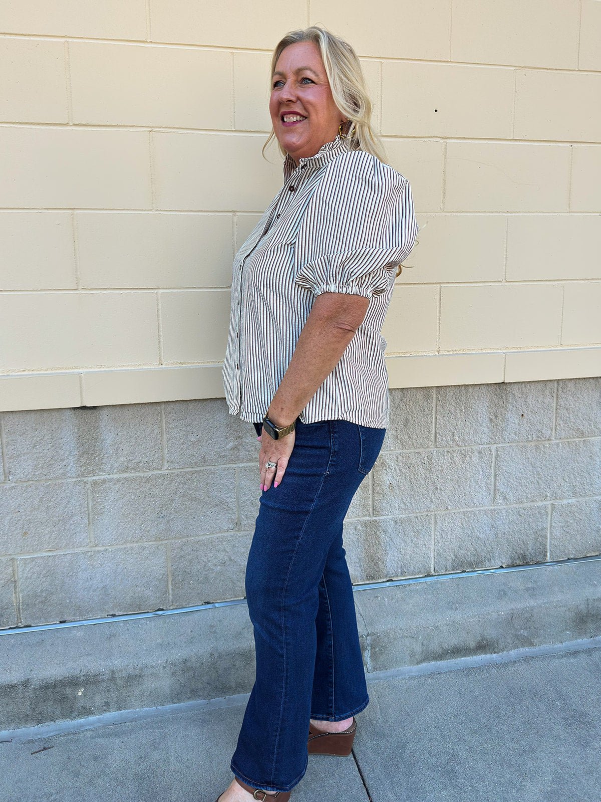 Pinstripe Charm Blouse - The Pink Pineapple 850