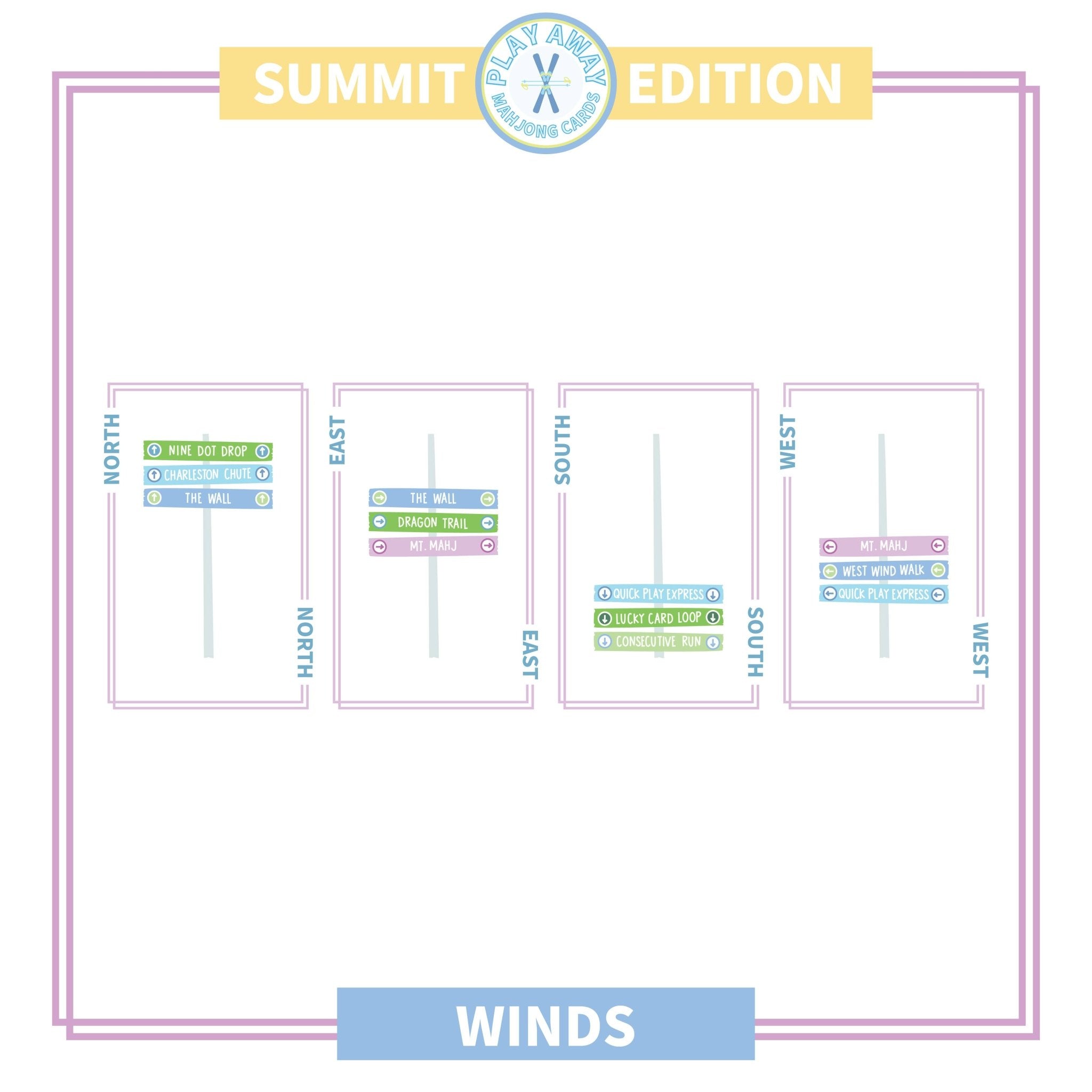 Play Away Mahjong Cards: Summit Mountain Edition - The Pink Pineapple 850