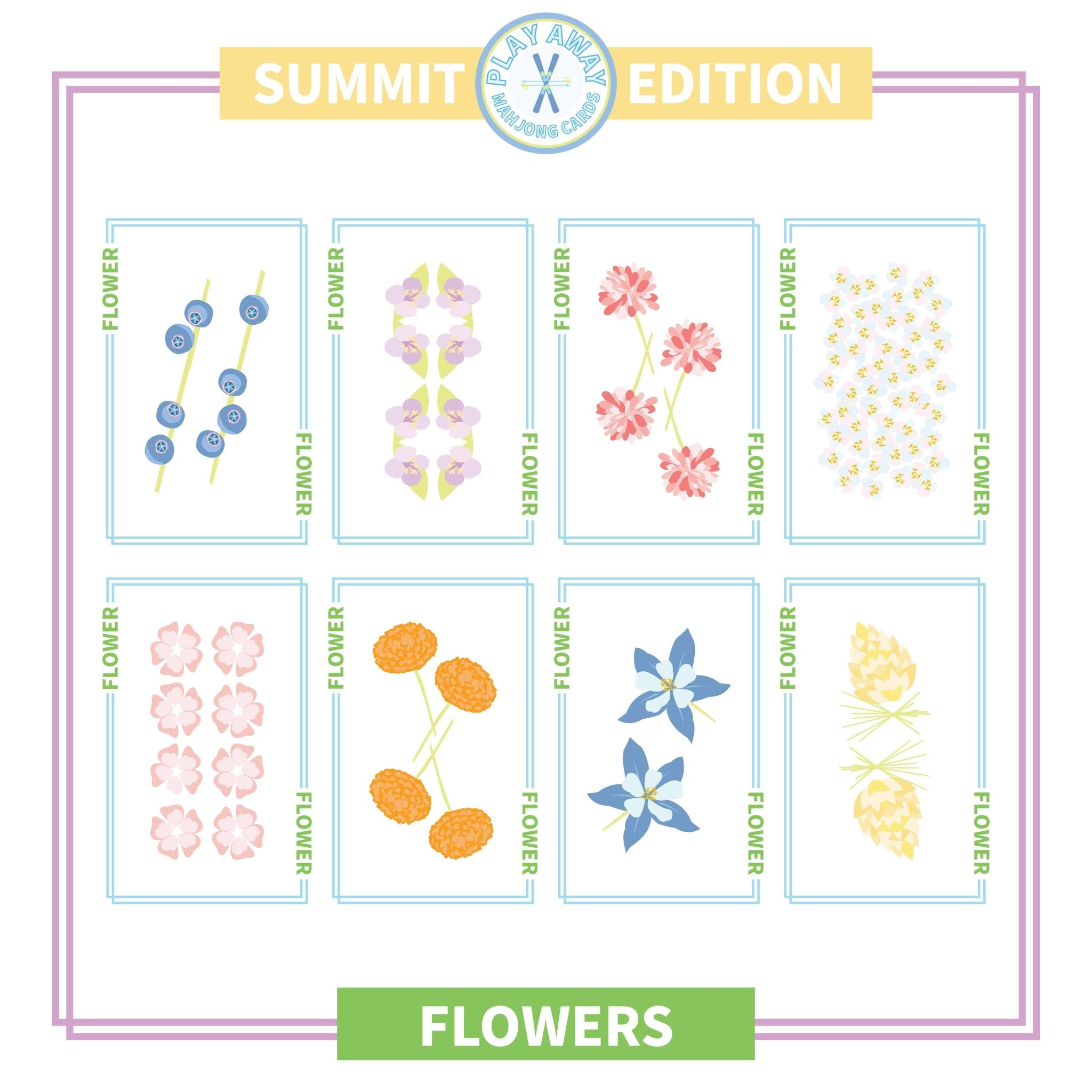 Play Away Mahjong Cards: Summit Mountain Edition - The Pink Pineapple 850