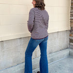 Plum Whisper Pinstriped Waffle Sweater - The Pink Pineapple 850