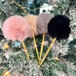 Plush Pom Ballpoint Pen - The Pink Pineapple 850