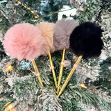 Plush Pom Ballpoint Pen - The Pink Pineapple 850