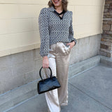 Polished Pattern Tan Top - The Pink Pineapple 850