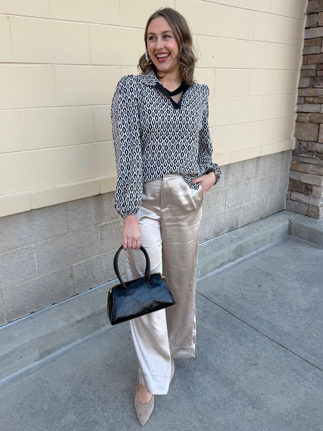 Polished Pattern Tan Top - The Pink Pineapple 850