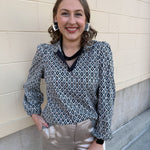 Polished Pattern Tan Top - The Pink Pineapple 850