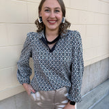 Polished Pattern Tan Top - The Pink Pineapple 850