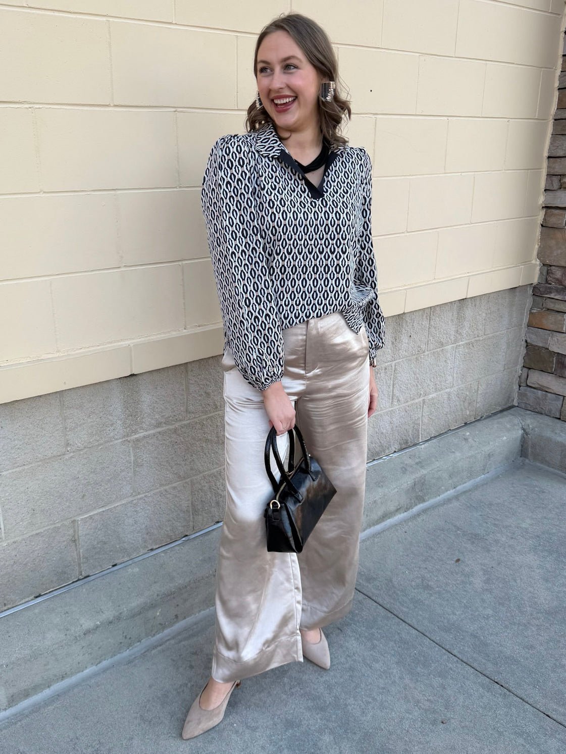 Polished Pattern Tan Top - The Pink Pineapple 850