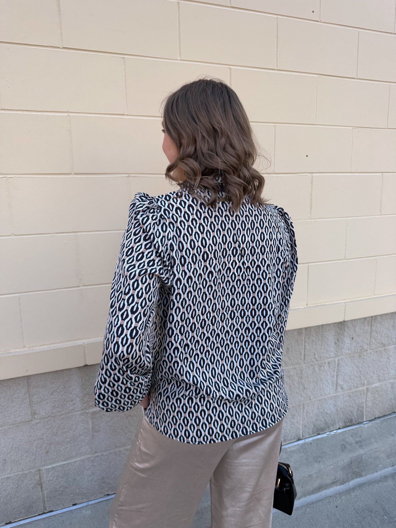 Polished Pattern Tan Top - The Pink Pineapple 850