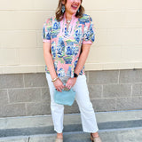 Porcelain Garden Caftan Top - The Pink Pineapple 850