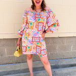 Postcard Paradise Mini Dress - The Pink Pineapple 850