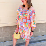 Postcard Paradise Mini Dress - The Pink Pineapple 850