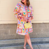 Postcard Paradise Mini Dress - The Pink Pineapple 850