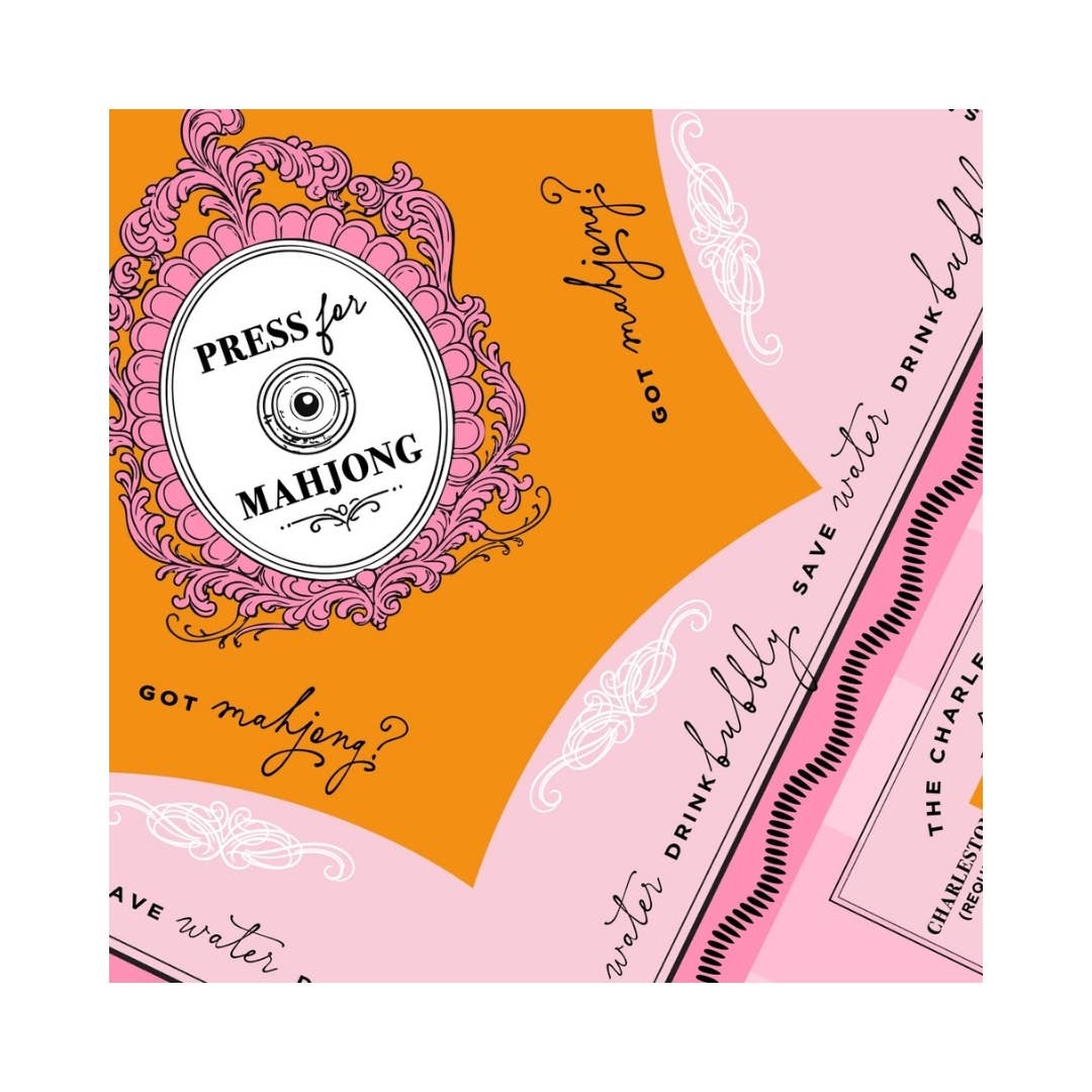 Press For Mahjong Mahjong Mat - The Pink Pineapple 850
