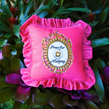Press for Mahjong Needlepoint Pillow - The Pink Pineapple 850