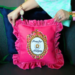 Press for Mahjong Needlepoint Pillow - The Pink Pineapple 850