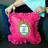 Press for Mahjong Needlepoint Pillow - The Pink Pineapple 850