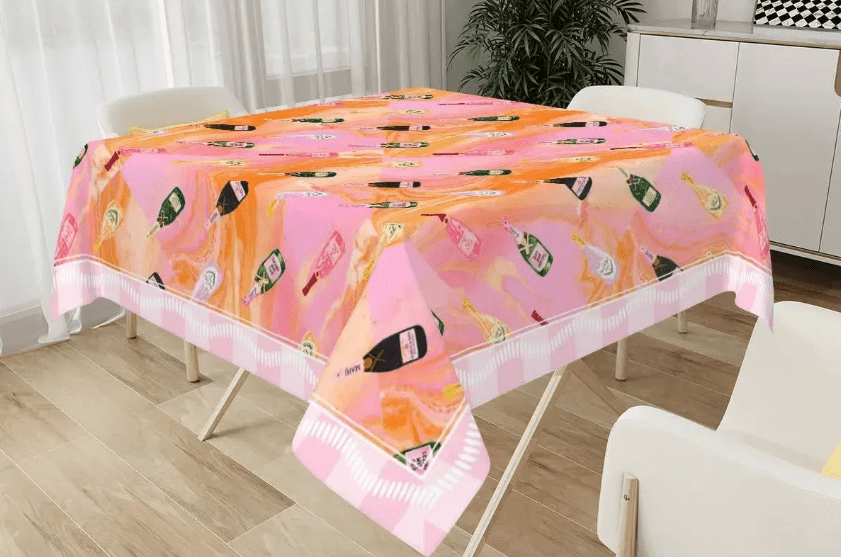 Press for Mahjong Tablecloth - The Pink Pineapple 850